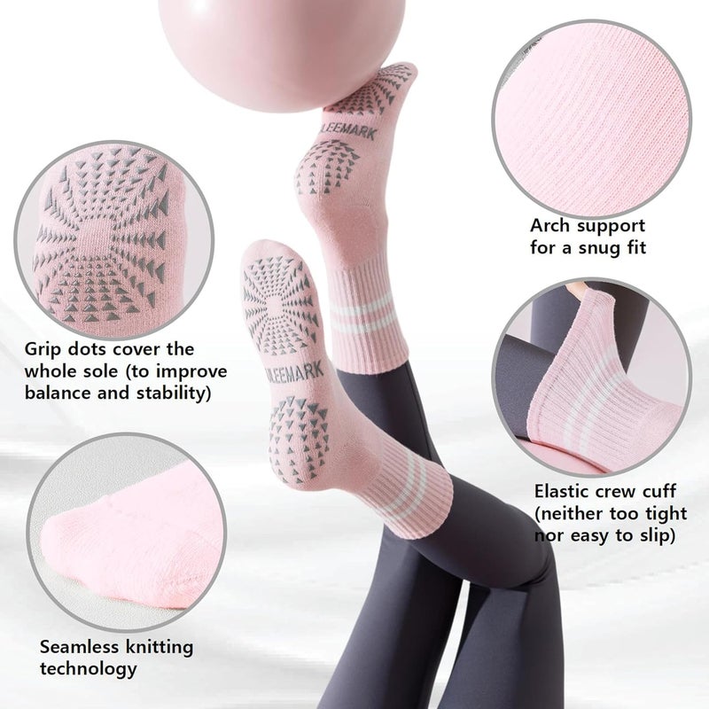 ULEEMARK Store Womens Pilates Non slip Yoga Socks Dance Gym Exercise Ankle Socks - Image 3